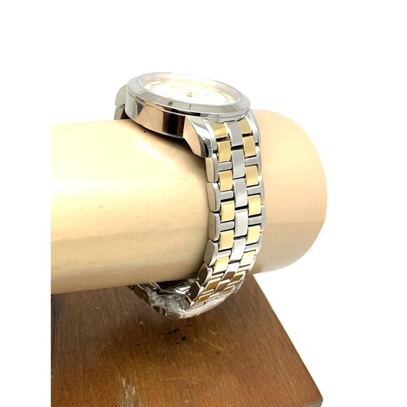 Tory Burch Women's Watch TBW1052 Quartz Chronograph Cream Dial Two Tone Steel - Picture 12 of 14